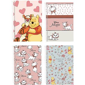 Caderno 10X1 Capa Dura Pooh e Marie 160FLS Classicos PCT.C/03