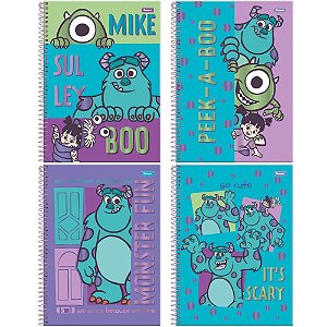 Caderno 10X1 Capa Dura Monstros S. A. 160F PCT.C/04