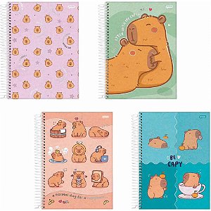 Caderno 01X1 Capa Dura Capyvibes 80FLS. PCT.C/04