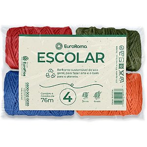 Barbante Colorido 50G Escolar 4/4 76M Sortido PCT.C/04