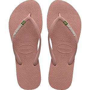 Chinelo Havaianas Feminino SLIM Brasil 35/6 Rosa Crocus PAR