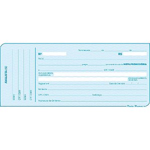 Impresso Talao Nota Promissoria 50F 205X90MM PCT.C/20