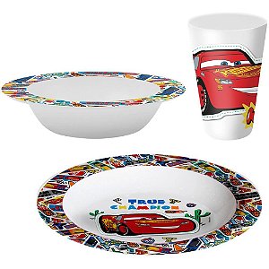 Kit Alimentacao Carros Prato+bowl+copo KIT
