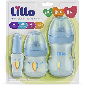 Mamadeira KIT Evolution 50/150/240ML AZU KIT