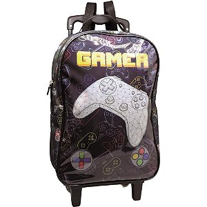 Mochila Infantil com Rodinha Gamer MD Preta