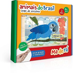 QUEBRA-CABECA Madeira Animais do Brasil 3 Jogos