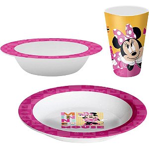 Kit Alimentacao Minnie Prato+bowl+copo KIT