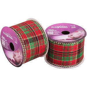 Fita ARAMADA Natal 63MMX10M Xadrez Natalino C/DOU