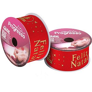Fita de Cetim Natal 38MMX10M Feliz Natal VM Relevo