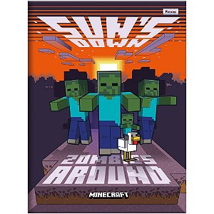Caderno Brochura 1/4 Capa Dura Minecraft 80F PCT.C/05