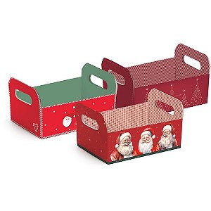 Cesta de Papel Natal Caixote M 22X15X8CM (S) PCT.C/10