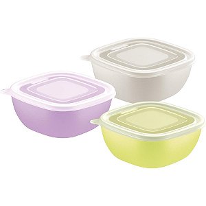 Pote Plastico MIX Color 600ML C/TAMPA TRANSP