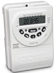 Timer Temporizador Digital Branco 100-240vca Rtst20 Coel