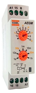 Relé Temporizador Multi Escala Pulso / Retardo Coel Aegm 24-240v