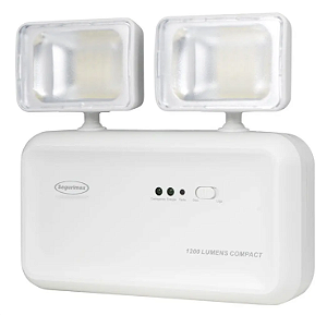 Luminária De Emergência Bloco 2 Faróis 1200 Lúmens Segurimax 36829
