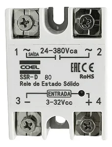 Relé Estado Sólido SSR-D 80A com Cover Plástico COEL
