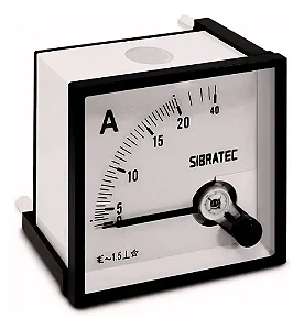 Amperímetro Analógico 96x96mm 20A Sibratec
