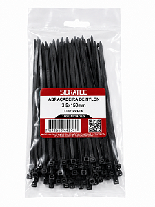 ABRACADEIRA NYLON 3,5 X 150MM PRETA - CENTO - SIBRATEC