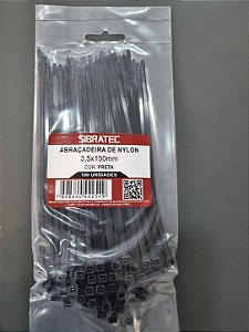 ABRACADEIRA NYLON 3,5 X 150MM PRETA - CENTO - SIBRATEC