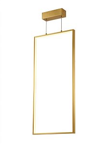 PENDENTE SLIM RETANG VERTICAL LED 18W DOURADO LUMAVI