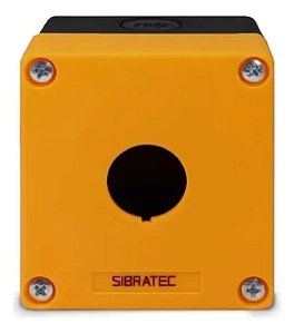 CAIXA PLASTICA 1 FURO - AMARELO/ PRETO SIBRATEC