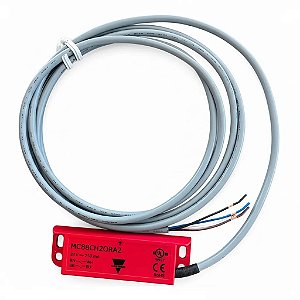 Dispositivo para interrupcao de corrente eletrica - Rele de seguranca magnetica slim com 2 saida NA e cabo pelo lado dir