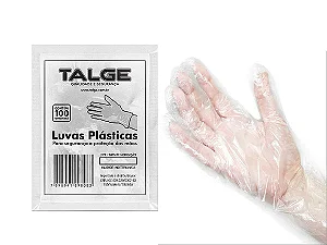 Luva Descartável Plástica Talge c/100un