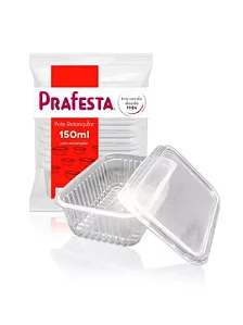 Pote Retangular 150ml PraFesta c/20un