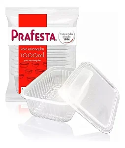 Pote Retangular 1000ml PraFesta c/24un
