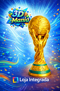 Taça Copa do Mundo Dourada Decorativa