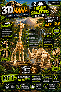 Kit 01 Mini Safari de Esqueletos Articulados