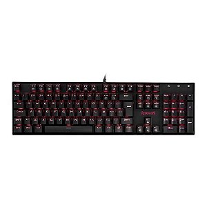 Teclado Mecânico Gamer Redragon Mitra Single Color LED Vermelho Switch Marrom