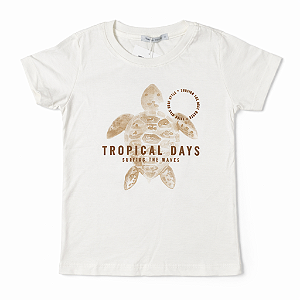 Camiseta Tartaruga Meninos Bege