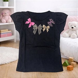 Blusa Laço Feminina Laço Rosa Para Meninas