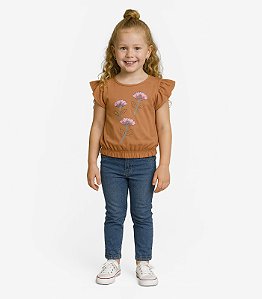 Blusa Infantil Manga Curta Florida