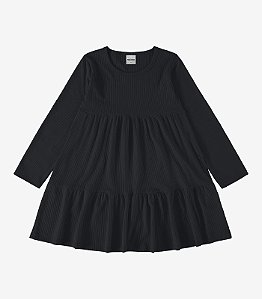 Vestido Infantil Feminino Manina Manga Longa Canelado