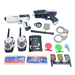 Kit Força Policial com Pistolas, Algemas, Dardos e Acessórios - Art Game