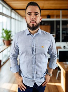 Camisa Social Slim Fit Flamê Azul Claro