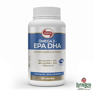 Ômega 3 EPA DHA: Ômega 3 + Vitamina E 120 Cápsulas - Vitafor