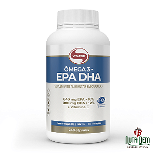 Ômega 3 EPA DHA: Ômega 3 + Vitamina E 240 Cápsulas - Vitafor