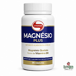 Magnésio Plus Vitafor 90 Cápsulas – Magnésio Quelato + Vitamina B6