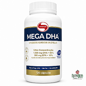Mega DHA Vitafor 120 Cápsulas – 1.500 mg DHA + 300 mg EPA