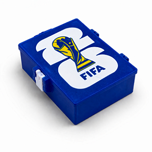 Caixa Porta Figurinhas Copa 2026 com Divisórias | Organizador Portátil com Tampa e Fecho