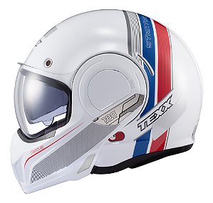 Capacete Texx Esc Stratos  180 Journey Branco Azul Verm 58