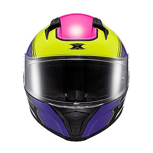 Capacete Texx Fecha Raptor Hornet Verd Rox Branc Ros Bril 62