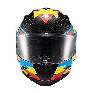 Capacete Texx Strike Ride Azu Verd Verm Pret Bril 62