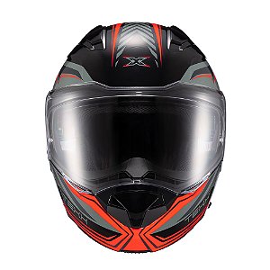 Capacete Texx Escam Kratos Nomade Pret Verm Cinz Bril 60