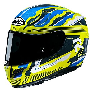 Capacete Hjc Rpha 11 Stobon Amarelo Azul E Branco 59