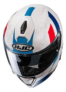 Capacete Hjc I90 Syrex Branco, Azul E Vermelho 59
