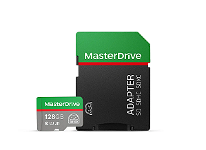 Cartao de Memoria 128GB MasterDrive Class 10 MicroSD com Adaptador SD